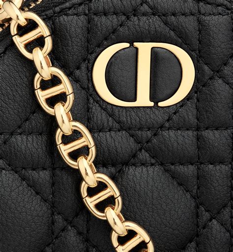 dior caro round pouch|Dior Caro Round Pouch with Chain Black Supple Cannage Calfskin.